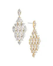 Nadri Trillion Cubic Zirconia Kite Shape Drop Earrings