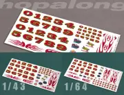 Scalextric/Slot Car 1/43 & 1/64 Scale Waterslide Decals.