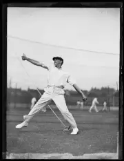 Bert Ironmonger bowling in the cricket nets NSW 1932 Old Photo