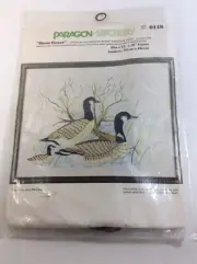 Vintage 1978 Paragon Crewel Stitchery Kit Snow Geese 0118 NOS