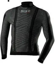 SX-TS3-BC-S High Neck Long T-Shirt, SIXS Carbon Fiber, Black, Carbon S