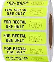 Hybsk 500Pcs Fluorescent Prank Stickers 1.5 x 0.375 Inch “for Rectal Use Only ”Stickers for Halloween，April Fools ' Day and Prank Party (Fluorescent Yellow)