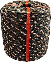 Arborist Rigging Rope Bull Rope Black (1/2 in x 150ft) Polyester Braided Arborist Rope 48 Strands for Tree Work Camping or Swinging…
