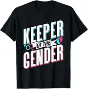 [X.Style] Keeper of The Gender Party Gender Reveal Pregnancy ds725 T-Shirt (S) Black