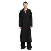 [ANN DEMEULEMEESTER] Feliks High-Comfort Trench Coat in Twill Black