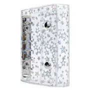 3X(Budget Binder Cover Clear PVC 6 Ring Binder Glitter Star Refillable2286