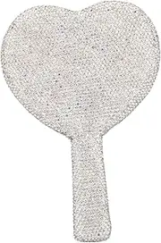 AUTSUPPL Heart-Shaped Rhinestone Magnifying Mirror Foldable Travel Makeup Mirror Lights Portable Handheld Vanity Mirr