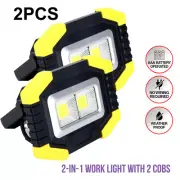Handy Hardware® 2X Work Light LED 2-In-1 Portable Compact 2 Modes 11 x 13.5cm