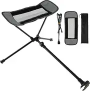 Camping Chair With Retractable Footrest - Portable Foldable Outdoor Hammock Chair Foot Rest - Lazy Leg Rest for Camp (Gray)
