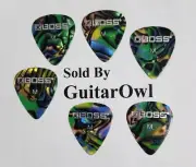 Boss Medium Celluloid Guitar Picks ABALONE 6 Pack