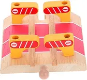 Wooden Train Track Barricade Station Model Creative Educational Play for Flexible Assembly for Family Fun and Imaginative Railway Scene Layouts