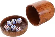 MUSISALY Wooden Dices Game Cups Set 1 Color Cup 5 Dice Shakers Night KTV Bar Supplies Solid Wood Construction Easy to Use