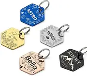 PAW ID Custom Dog Tags, Cute Double Sided Deep Engraved Stainless Steel Pet Id Tags for Dogs, Cat & Dog Collar Charm, Lightweight Sturdy Cute Cat Id Tags, Personalized Dog Name Tags (Small,Silver)