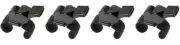 Fox 40 Pearl Official 2-Chamber Pealess Whistle w/ Fingergrip, Black (4-Pack)