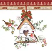 Christmas Napkins CHRISTMAS BIRD HOUSE 20 Lunch Decoupage Paper Napkins Art