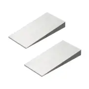 2 Pcs Metal Wedge Shims, 4.8x2.4x0.6" Triangle Flange Steel Wedge, Silver Tone