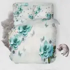 Blue Porcelain Bud 3D Printing Duvet Quilt Doona Covers Pillow Case Bedding Sets