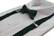 Boys Adjustable Bottle Green 65Cm Suspenders & Matching Bow Tie Set