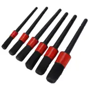 ˜6PCS/Set Car Cleaning Detailing Brush Set Pig Hair Sharpened Wire Red