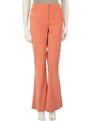 Peach Corduroy Wide Leg Trousers