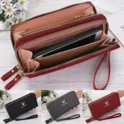 Women Lady Long Card Holder Phone Bag Case Purse Handbag Clutch Leather Wallet