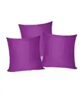 3 x Plain Satin 19x19 Brinjal Cushion Cover / Pillow Cases /Sofa Décor