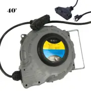 40' Portable Electrical Retractable Extension Reel Cable Hose Reels Wall-mounted