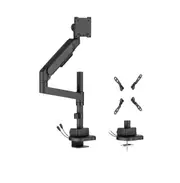 Brateck LDT92-C012UCP-B Future-Proof Heavy-Duty Pole-Mounted Gas Spring Monitor Arm with USB-A/USB-C Ports (new)