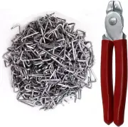 DAYSLIVES Hog Ring Pliers & 500 Galvanized Hog Rings,Upholstery Installation Kit