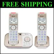 Champagne Gold/White DECT 6.0 Phone - 2 Handsets with Voice-Activated Answering