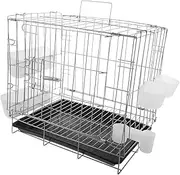 VINTORKY Parrot Portable Cage Foldable Pigeon Breeding Cage with Removable Tray and Feeder Breeding Bird Carrier for Parrots Canaries Cockatiels Lovebirds
