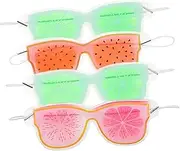 Beaupretty 4Pcs Reusable Eye Mask Cooling Fruit Shaped Eye Patches Comfortable and Skin Friendly Design Birthday present for Mixed Colors