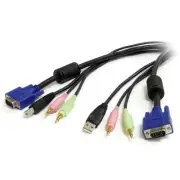 StarTech 6 ft 4-in-1 USB VGA KVM Switch Cable with Audio (USBVGA4N1A6)