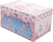 Yardenfun Elegant Ballerina Music Box for Rotating Dancer Jewelry Storage Compact and Portable Keepsake with Compartments for Organizing Jewelry and Trinkets
