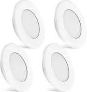 Dream Lighting 12v LED Downlight Dimmable 2.5W Recessed Interior Ceiling Lights White Plate Warm White for Caravan Motorhome Camper Trailer Boat Pack of 4