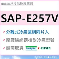 在飛比找Yahoo!奇摩拍賣優惠-現貨 SAP-E257V 三洋冷氣濾網 一組2片 原廠材料 