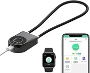 Fingerprint Cable Lock eLinkSmart Cord Padlock for Cabinet Door Child Proof with Waterproof 1000+ App Users 22cm Steel Cable Lock for Gym Locker Fridge Kitchen Cupboard Luggage Black