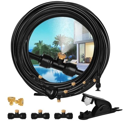 Misting Cooling System,100FT (30M) DIY Misting Line + 30 Brass Mist Nozzles +...