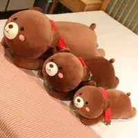 在飛比找ETMall東森購物網優惠-可愛毛絨玩具趴趴熊公仔床上睡覺女生抱抱熊草莓熊腰靠頸枕長抱枕