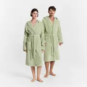 Sheridan Obsidian Robe in Soft Green Size: Small Medium Material: Cotton @Sheridan Rewards Small/Medium