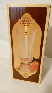 RARE VTG NIB NOS INDIANA GLASS RECOLLECTION HURRICANE CANDLE LAMP VASE CRYSTAL