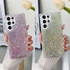 For Samsung S25 S24 S23 S22 Ultra S21 FE A52 Bling Glitter Shockproof Case Cover