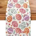 Rabbit Happy Easter Table Runner Egg Bunny Placemat Easter Tablecloth Dining