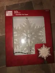Christmas Tree Topper Snowflake Light Up New In Box