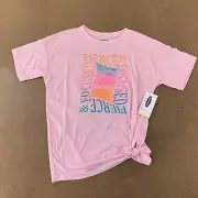 Old Navy Girls Size Large 10-12 Pink Ultra-Light Go-Dry Side-Slit Tunic Top NWT