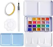 Watercolor Paint Set For Kids, 20 Colors, Beginner Watercolor Painting Set, Travel Watercolor Set, Portable Watercolor Set, Watercolor Paint Set Adults Painting For Adults, Beginners, Professionals