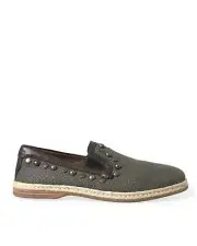 Dolce & Gabbana Canvas SlipOn Espadrilles Studded Model - Loafers - Gray