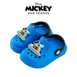 【Disney 迪士尼】迪士尼童鞋 米奇 立體人物 電燈飾釦 防水 布希 洞洞鞋 涼鞋 拖鞋