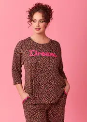 [Taking Shape] Taking Shape Bamboo Animal Dream Pyjama Top Size 26 in Print - Plus Size Women's Clothing Print