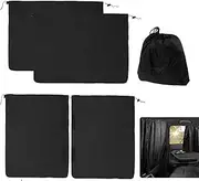 MAEZOE Set of 3 Car Window Shades, 1 Rear Seat Divider Curtain & 2 Rear Side Window Curtains, 99% Light Blocking Car Curtains, Wide Sedan SUV Sunshade Window Covers for Kids Baby Travel Camping Nap